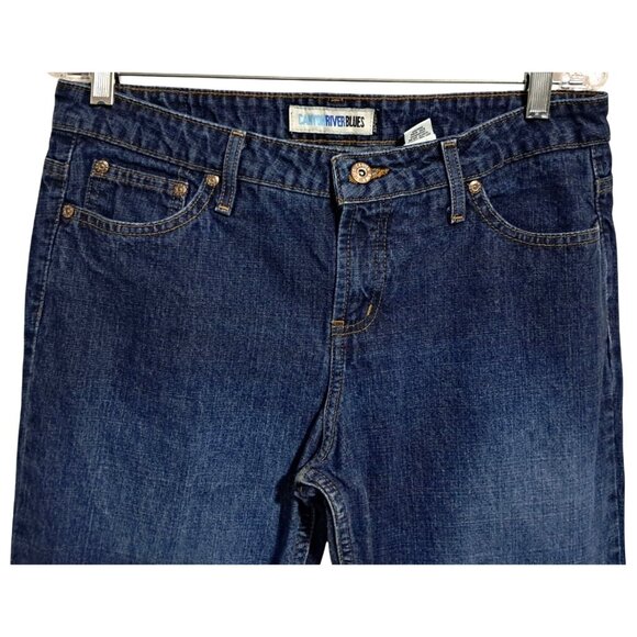 Y2K Flare Jeans Canyon River Blues Womens Juniors Size 13 Dark Wash 100% Cotton - Picture 5 of 9